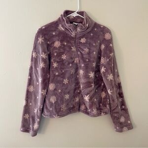 Cozie by Pink Rose pink and purple‎ snowflake faux fur warm winter fluffy top